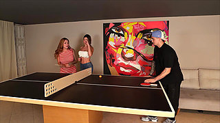 Afternoon of Pin Pong with Sara Blonde Ends with Threesome, While My Boyfriend Is Not There