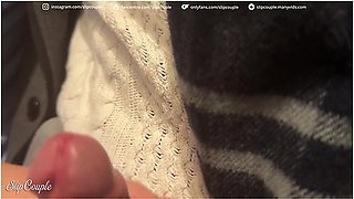 Cute Babe Give Blowjob In Public Toilet After Perfect Handjob Under The Table - Fast Food Restaurant