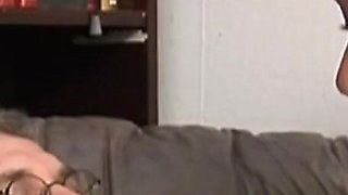 Horny Redhead Fucked and Cummed on Big Tits by a Mature Cock