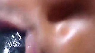 Sucking My Dildo Vigorously Rubbing My Black Pussy