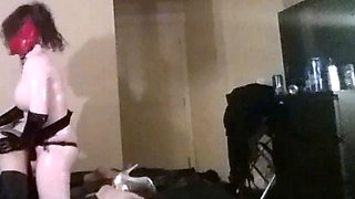 Amateur redhead masturbates then gives a blowjob