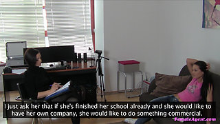 Female Agent - Gorgeous Diana Daisy Snaps Office Photos Before Pussy Licking & Hot Vibrator Play with Casting Agent