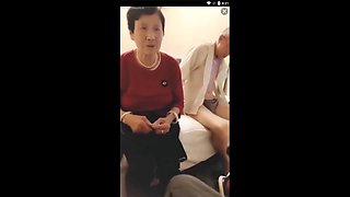 Chinese granny gets fucked hard on movie