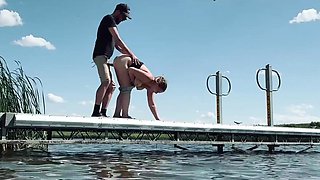 Risky Outdoor Sex On A Lake Dock For Everyone To See