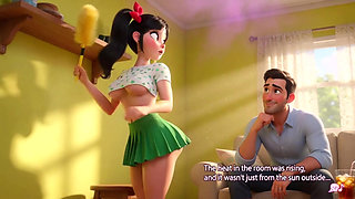 Hot Passionate Chores in the Colorful Barrio Cleaning Becomes Pure Steamy Desire and Pleasure (AI generated)