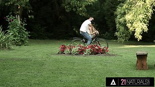 21 naturals - from pedals to sensation - nicole love's legs & snatch take on a monster cock outdoors