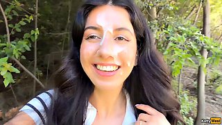 Katty West Takes Public Beach Facial After Caught Blowjob