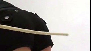 Cruel caning on panties and and Bare Butt