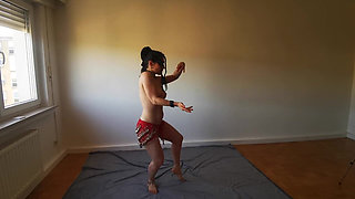 Sexy Arab Slave Performs Hot Dance - Bellydancing Belt Striptease Ends Totally Naked