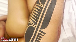 Her pussy was already sore, red and swollen... our friend insisted on talking nonsense in her ear and she couldn't hold it in and let him push in and finish off her butt.