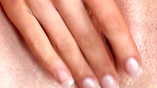 Petite cutie Dallas Black caresses her tender clit