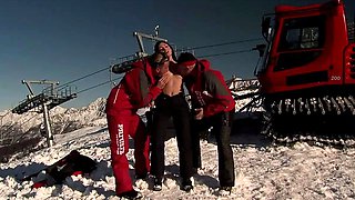 Fucking in the middle of the snow with mates