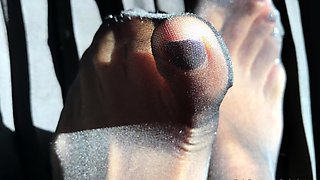 Nylon stockings pantyhose footjobs foot fetish sex