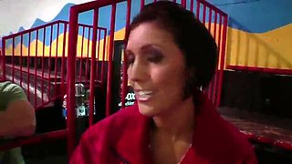 Dylan Ryder gets fucked hard by Levi Cash after class - big boobs MILF takes facial