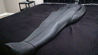 Slave Roxy Hooded and Bound in Bondage Sack