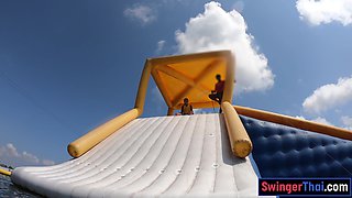 Asian GF waterpark fun then sex at home