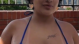 Petite Colombian Stepsister Goes From Jacuzzi to Bed to Suck Cock, Naty Delgado - Povlatingirl