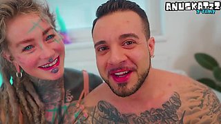 Big Italian Guy with Huge White Cock Destroys Tattooed Girl – Deep Throat, Anal and Balls Deep