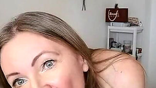 I take off my clothes, play with my boobs, fuck my pussy with big white dildo