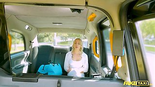 Faux cab - hot blonde masseuse gives me a glad finishing