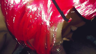 22 Beautiful Mature Woman in a Wig and Mask Performs Fellatio - Leila