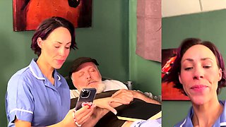 Cockhungry nurse doggystyled by grandpa