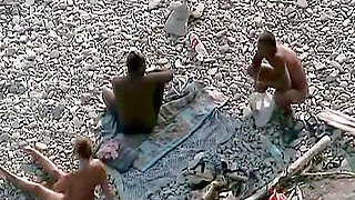 Mature Couple Fucks At Nudist Beach Voyeur