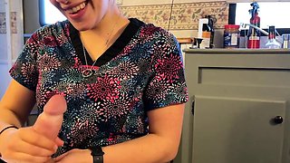 Amateur girlfriend handjob and anal fuck with cumshot