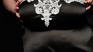Big boobed Memphis masturbates in a bodystocking