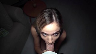 Slender Russian slut Novella Night gets her shaved pussy drilled in POV