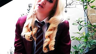 Emo Schoolgirl Makes Herself Cum Hard