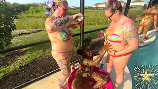 Messy Bean Play Four Hot Girls Squish Beans All Over Their Curves and Dare You to Lick Them Clean