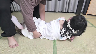 Xr24-a Girl Wearing White Clothes and White Stockings Was Hung up and Bondage Tickling