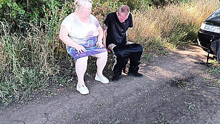 Neighbor MILF sucks my dick deep in park until I cum in her mouth