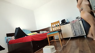 The sexy mother epilates the hair on her legs. Hot amateur couple sensual body oil massage.
