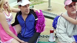 Young cheerleader loves riding him in cowgirl