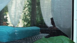 Amateur redhead fully nude on bed and masturbating