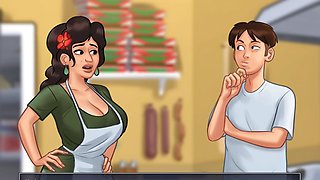 Anime mom with big boobs brings the heat in a summer time saga of female pleasure