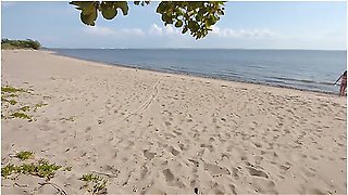 What The Hell Is He Doing? Caught A Hottie On A Public Beach