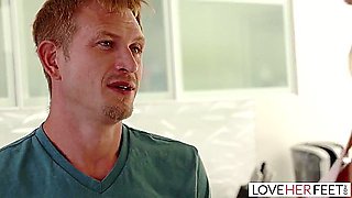 Alexis Fawx Is Riding Her Stepsons Hard Dick On The Couch