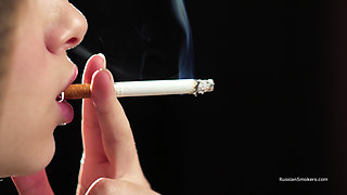 Ultra HD Russian Beauty Smoking Cigarette Seaside