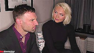 New Sensations - Hot Blonde Cheating Wife Falls Right To Her Knees (Bambi Barton)