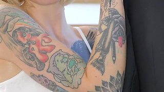 The Boss's Wife Starts Giving Him Blowjobs on the Sly to the Whole Office Until Everyone Ends up Fucking Her