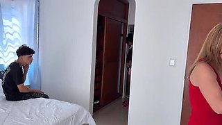 Big Ass Stepmom Fucks Step Son and Step Daughter in Hotel Room - Anal, Squirting, Rough Sex