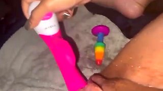 Hot Girl Uses Vibrator Dildo and Squirts