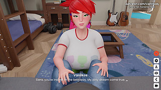 Redhead Stepsister with a Big Fat Ass in Leggings Gives Blowjob to Huge Cock Stepbrother and He Cums in Her Mouth - Mansion Days