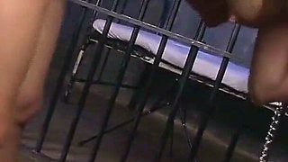 Nose Hooked Collared Slut Takes Wax Then Dungeon Gangbang