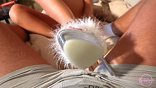 4K Heeljob & Footjob Delight From a Sultry Blonde with Perfect White Long Toenails