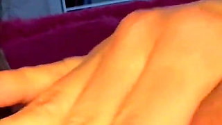 Handjob and Blowjob with Cum on Tongue and in Mouth