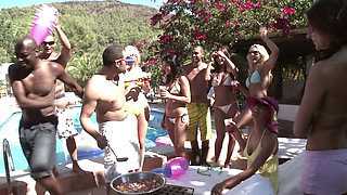 Ibiza Pool Party Becomes a Hustle and Bustle of Fun